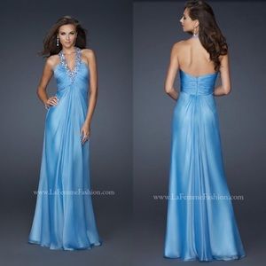La femme Paris Gown or Prom Dress Size 10 in Blue (Peacock)